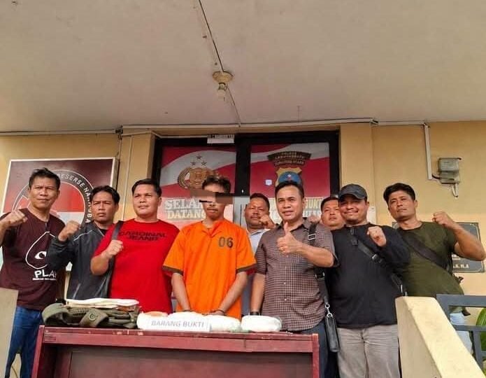 Kerja Sama Antar TNI Kodim 0209 LB dan Polres Labuhanbatu- Dalam Penangkapan Narkoba Jenis Sabu Didepan Gedung Olahraga Rantauprapat