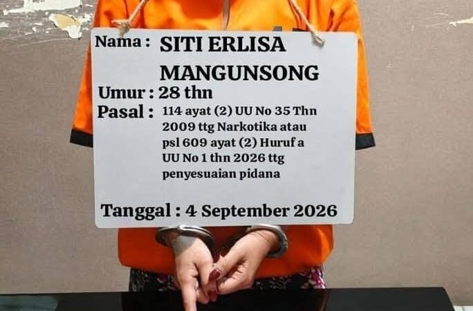 Satuan Reserse Narkoba Polres Labuhanbatu sita 62,47 gram sabu dan 7 pil Ekstasi dari wanita di marbau.