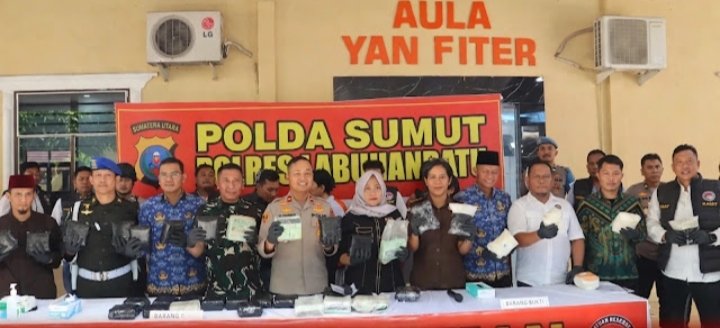Sebanyak 34 KG SABU dan 20.000 pil Ekstasi Dimusnahkan Polres Labuhanbatu