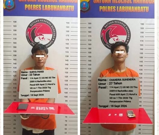 Dua Bandar sabu nekat jual sabu di depan Polres Labuhanbatu.