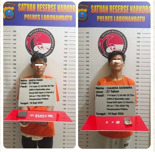 Dua Bandar sabu nekat jual sabu di depan Polres Labuhanbatu.
