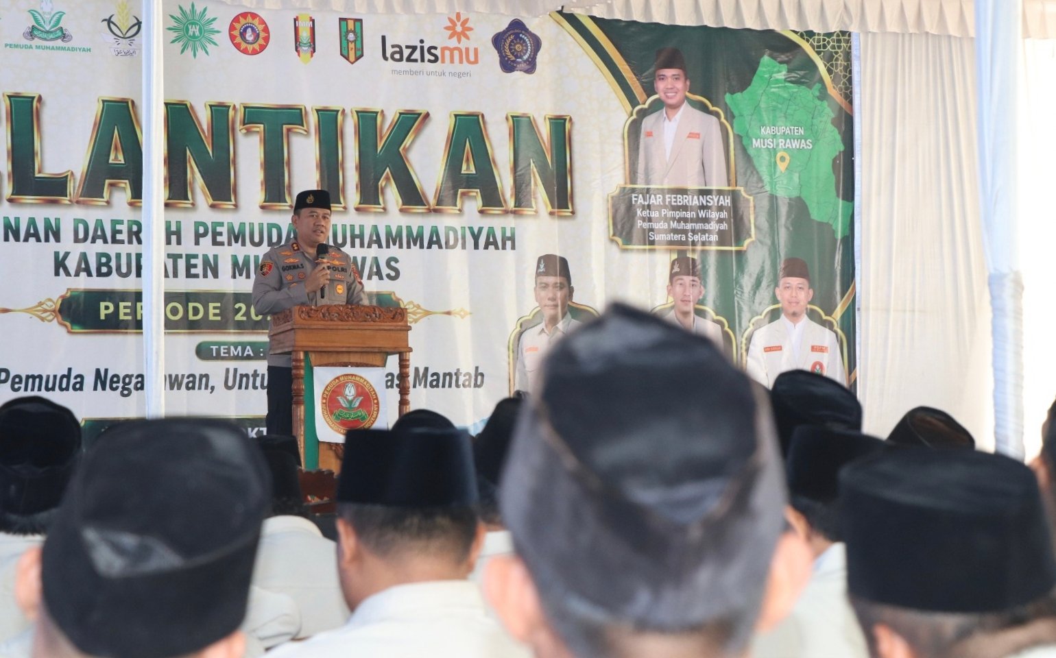 IMPLEMENTASIKAN PROGRAM KAPOLRI “POLISI BERSAMA MASYARAKAT”, KAPOLRES MUSI RAWAS HADIRI PELANTIKAN PENGURUS PDPM