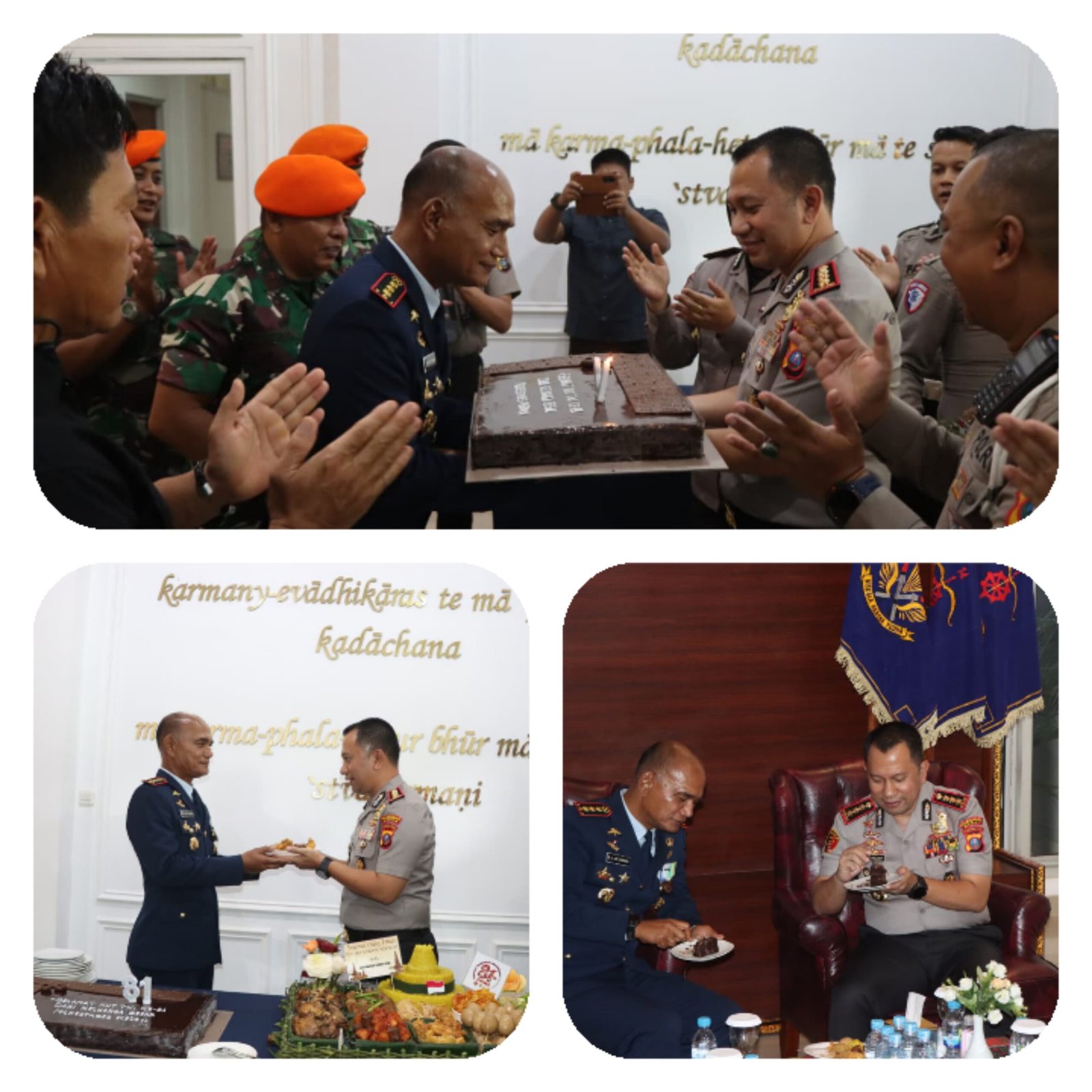 Wujud Sinergisitas TNI-Polri, Kapolrestabes Medan Sambangi Mako Menhanud 1 Pasgat pada Peringatan HUT Ke-81 TNI