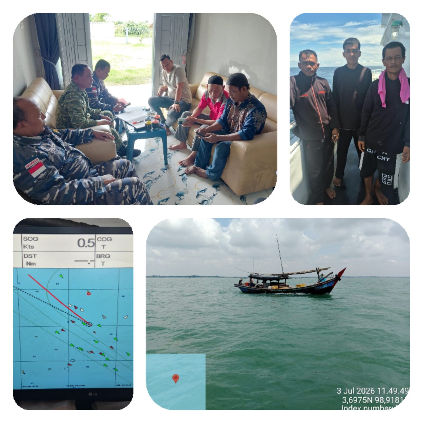 Sigap Di Selat Malaka, Kodaeral I Koordinasikan Evakuai Tiga Nelayan Korban Tenggelamnya KM El Rayyan